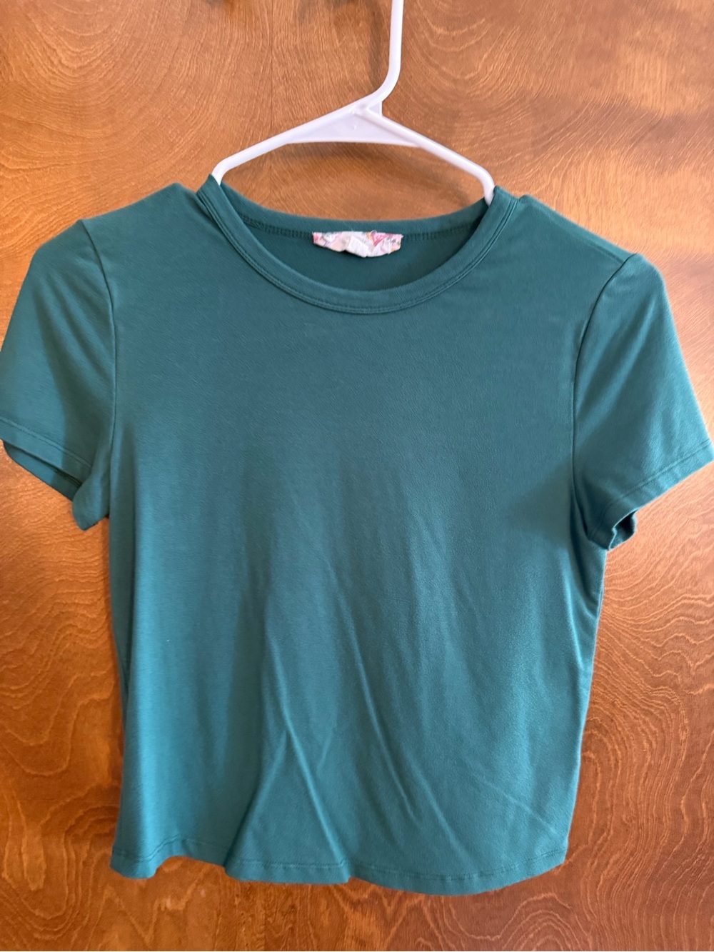 Pink Republic Forest Green Short Sleeve Crop Tee